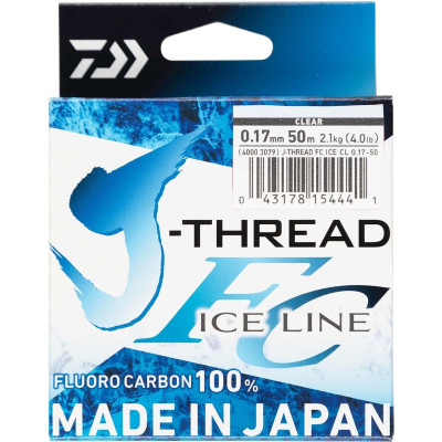 Леска DAIWA J-Thread Fluoro Carbon Ice Line 50м 0.15мм (прозрачная)