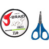 Шнур DAIWA J-Braid X8E-W/SC 0,13мм 300м chartreuse + ножницы 40002963